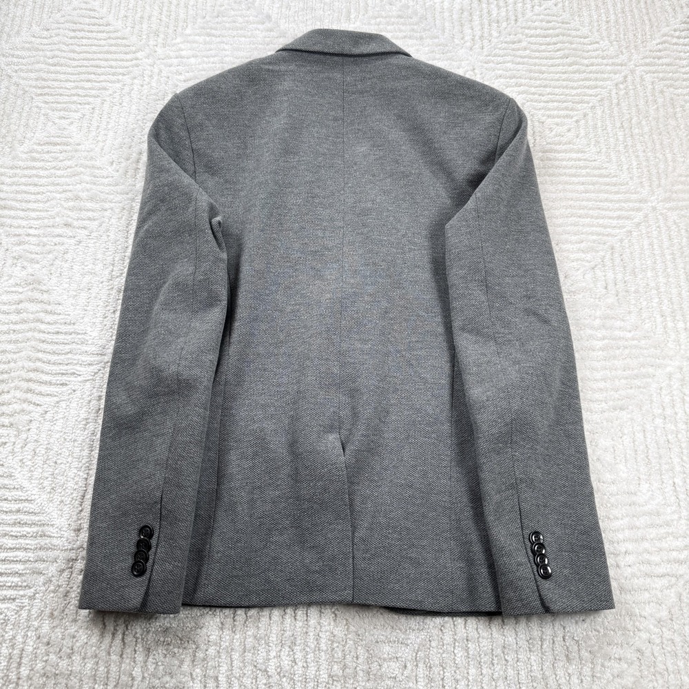 Zara Blazer Mens S Gray Herringbone Suit Jacket Smart Office Work Old Money - Picture 2 of 13